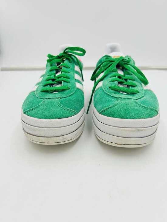 adidas Gazelle Bold Green / Lucid Pink Suede Platform Sneakers Womens Size 8 US - Picture 3 of 9